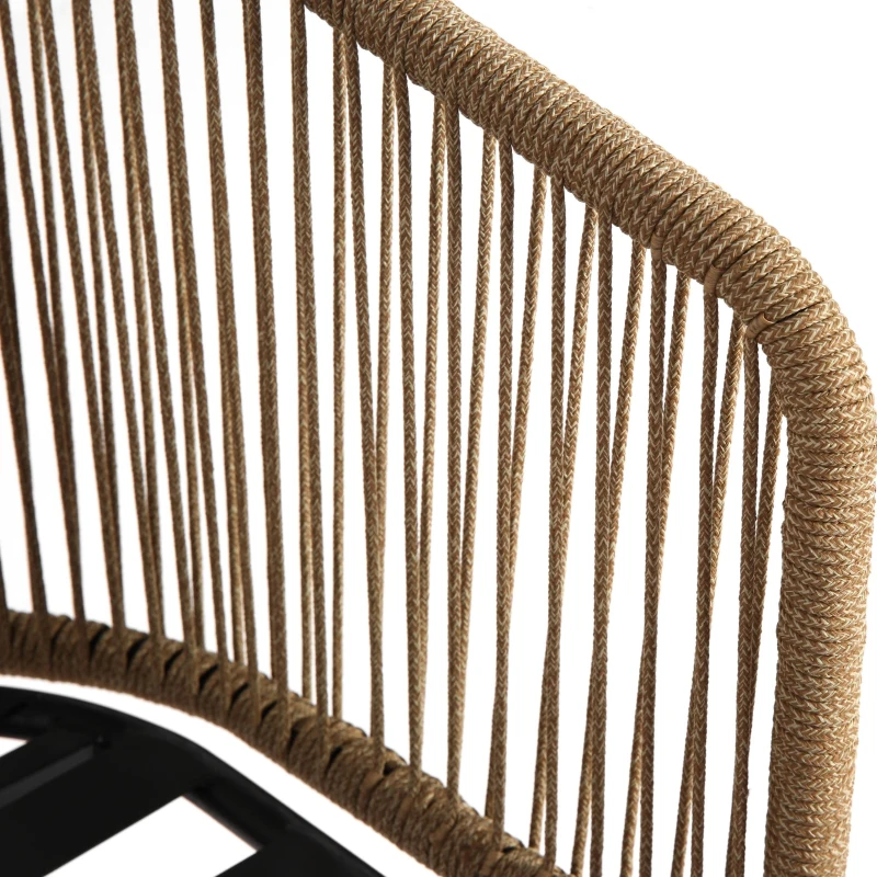 Set of 4 Outdoor Bar Stools with Armrests and Backrest, All Weather PE Rattan Bar Chairs with Steel Frame, 23" L x 17.5" W x 44" H, Gray