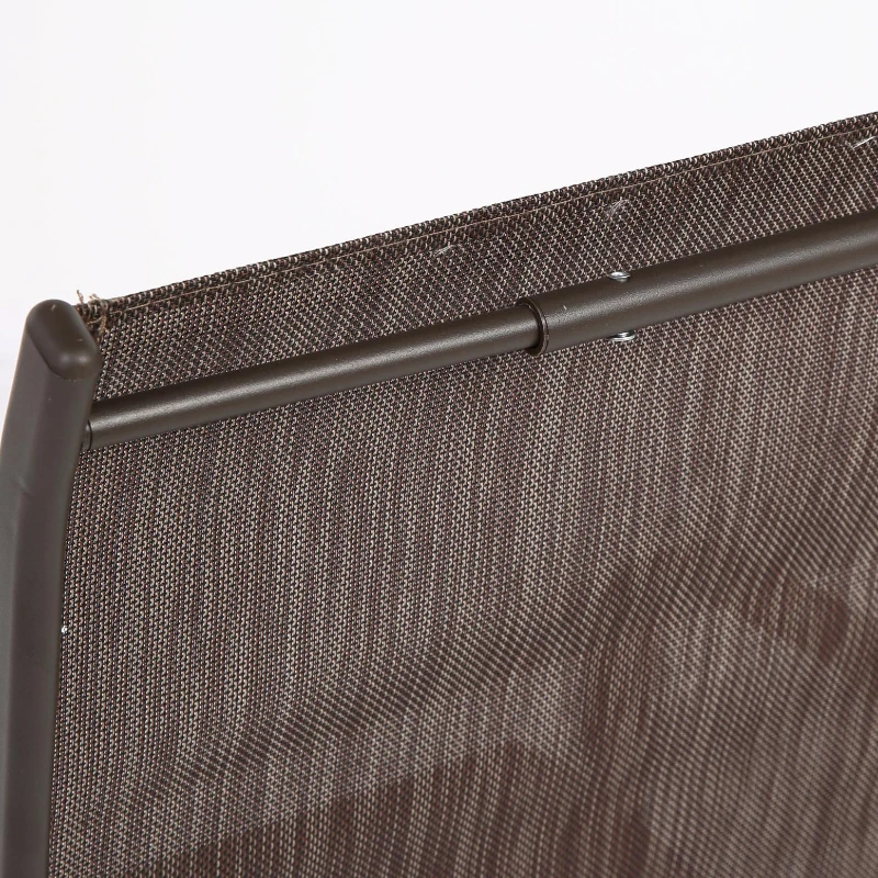 2-Piece Patio Chairs with Breathable Textilene Fabric, High Backrest and Armrest, Space-Saving Camping Chairs, 24.5" L x 24.5" W x 38" H, Brown