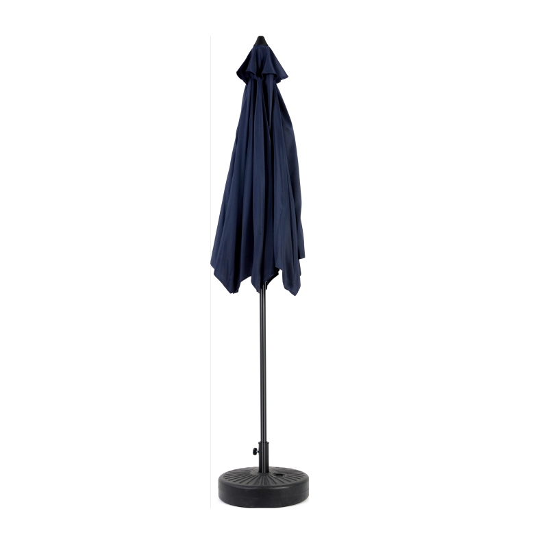 9ft Outdoor Patio Umbrella with Push Button Tilt and Crank, Market Umbrella with 6 Steel Ribs, 104" L x 104" W x 98.5" H, Navy Blue