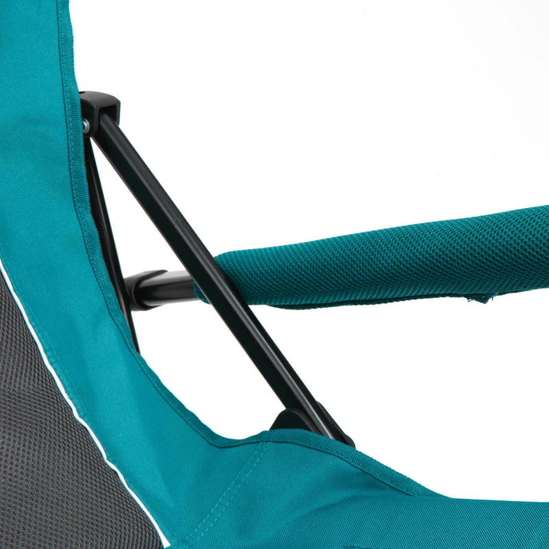 High Back Heavy Duty Lawn Chair with Cup Holder, Portable Collapsible Chair, Supports 250 lbs, Steel Frame, 22.5" L x 25.5" W x 41" H, Blue