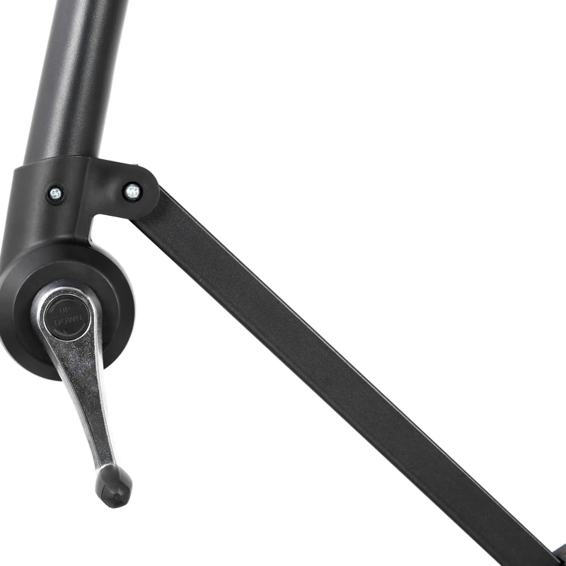 10ft Offset Hanging Market Patio Umbrella with Easy Tilt Adjustment, Polyester Shade, 8 Steel Ribs, 116" L x 116" W x 98.5" H, Dark Green