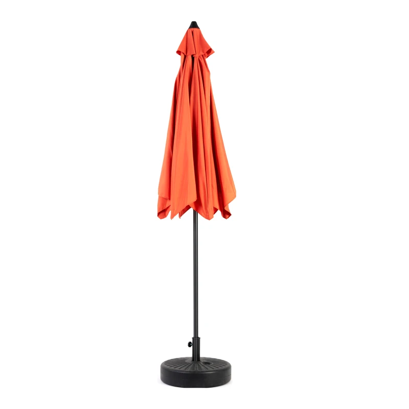 9ft Patio Umbrella with Push Button Tilt and Crank, Market Umbrella with 6 Steel Ribs, Base Not Included, 104" L x 104" W x 98.5" H, Orange