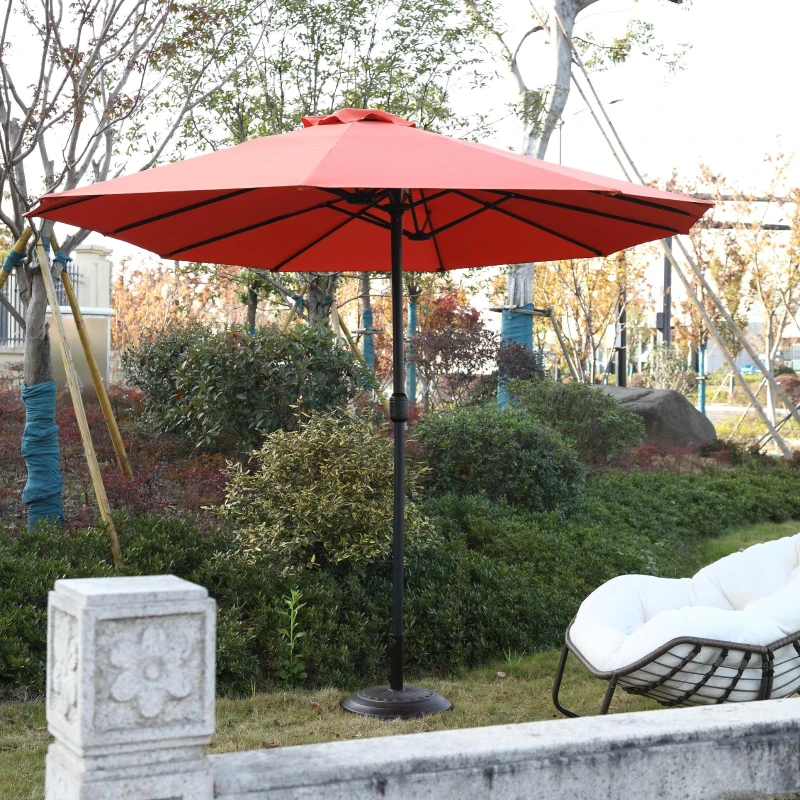 14.8 ft Double-Sided Outdoor Patio Umbrella with Steel Frame, Large Rectangular with Convenient Crank System, 178.5" L x 105'' W x 100.5" H, Orange