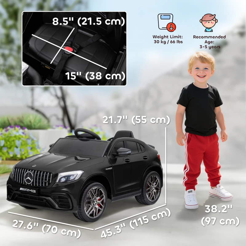 Aosom Officially Licensed Kids Ride-On Car 12V Electric Ride On Car Perfect Toy Gift with Remote Control Suspension Wheel, Black