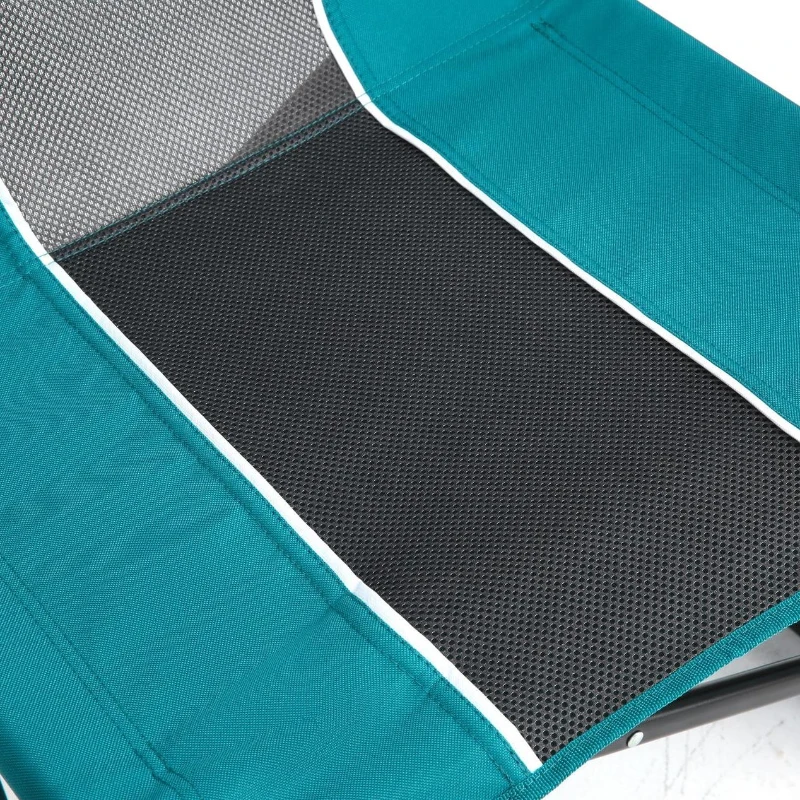 Outdoor Freestyle Rocker Camping Chair with Armrests and Backrest, Drink Holder, Portable Folding Rocking Chair, 24.5" L x 26" W x 37" H, Blue