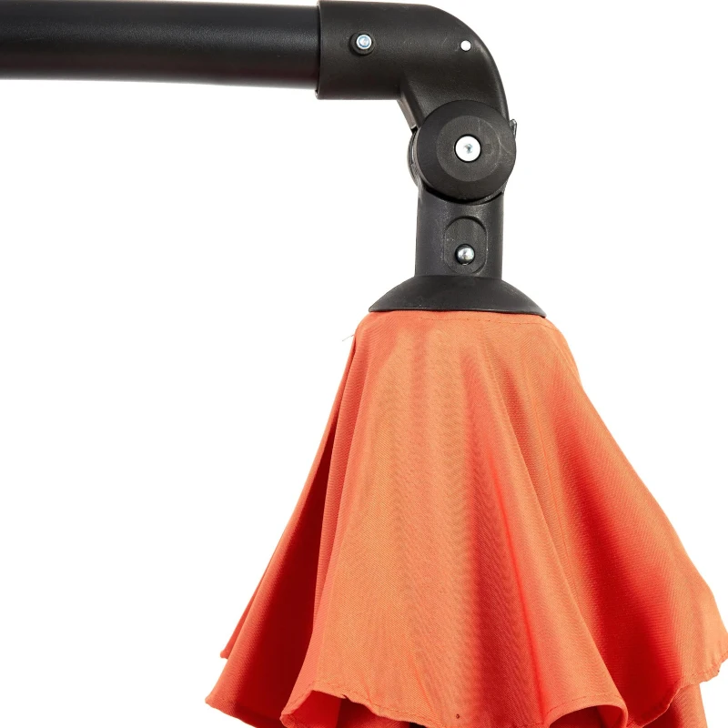 10ft Offset Hanging Market Patio Umbrella with Polyester Shade, 8 Steel Ribs, Easy Tilt Adjustment, 116" L x 116" W x 98.5" H, Orange