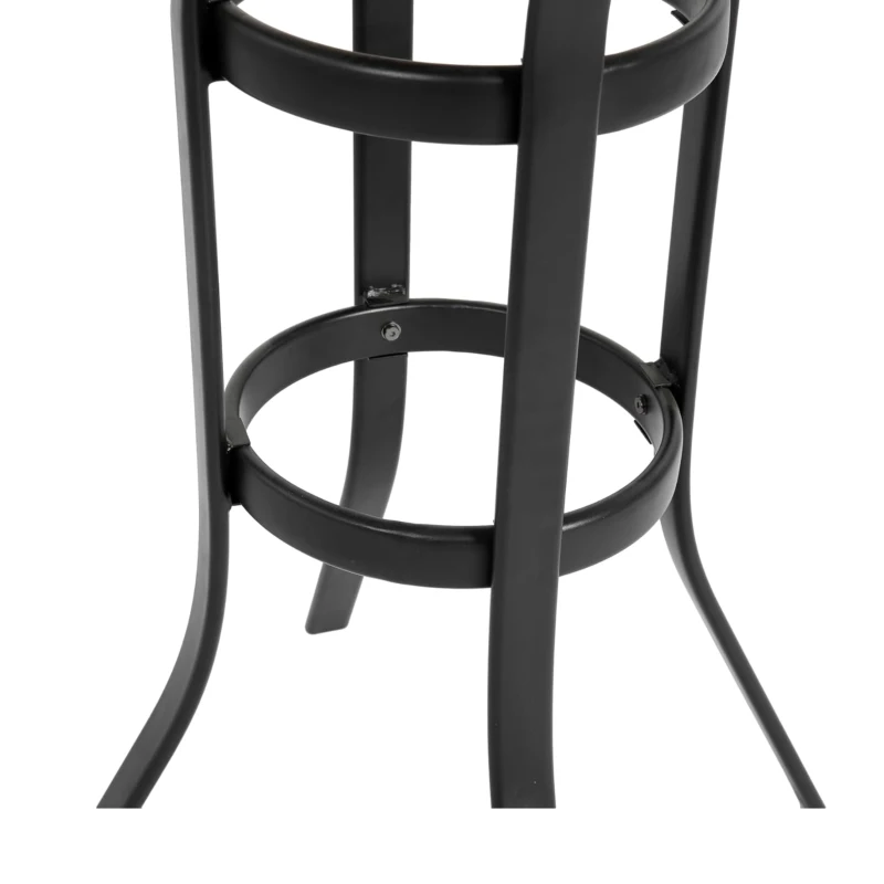 3-Piece Outdoor Bar Stools Set with Rattan Bar Chairs, Glass Table, Steel Frame, Perfect for Backyard, Garden, Pool, Balcony, Deck, Brown