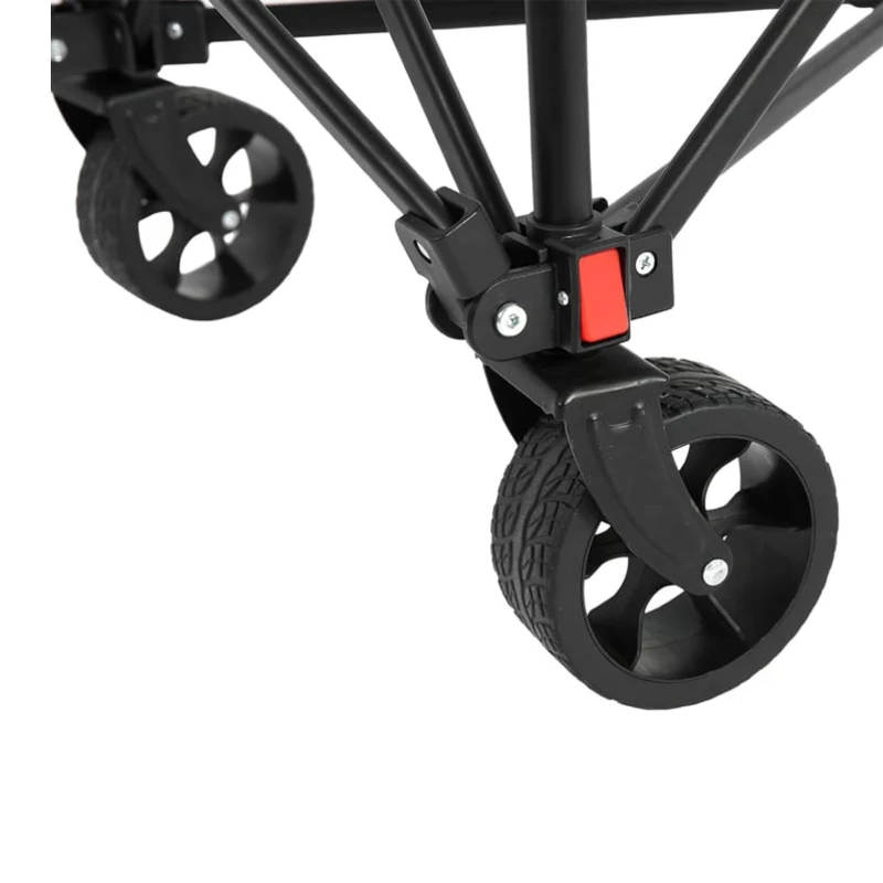 Folding Wagon Cart with All Terrain Wheels, Adjustable Handle, Quick Setup and Folding Garden Cart, 30.5" L x 19" W x 18" H, Army Green