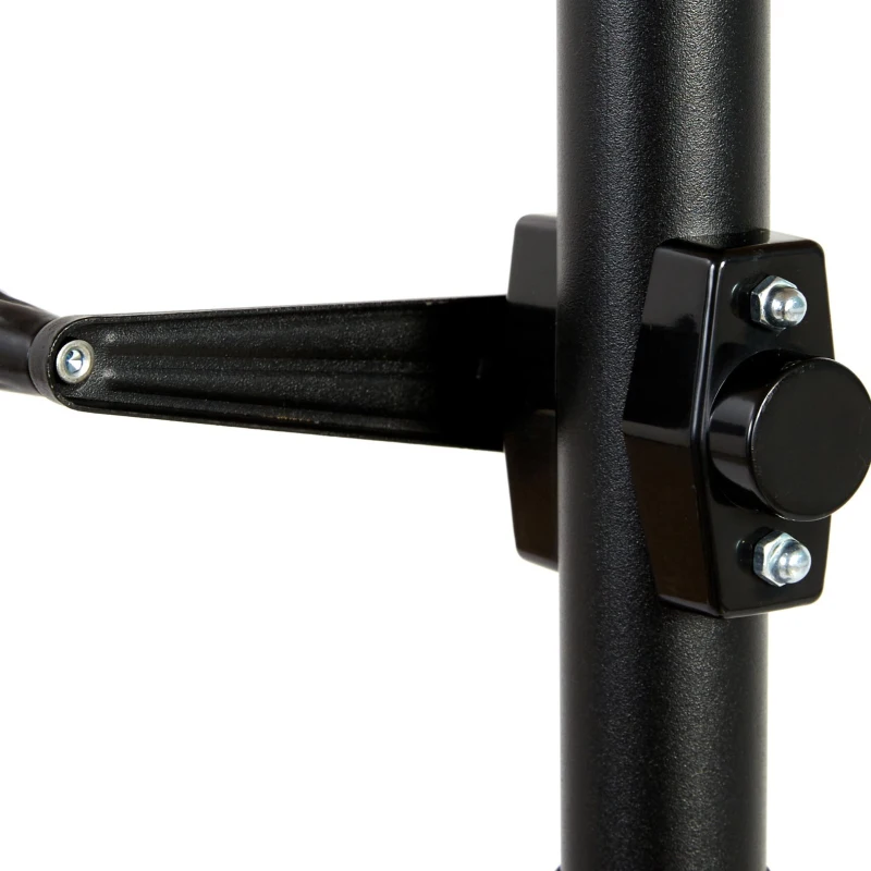 9ft Outdoor Patio Umbrella with Push Button Tilt and Crank, 6 Sturdy Steel Ribs, Base Not Included, 104" L x 104" W x 98.5" H, Dark Green