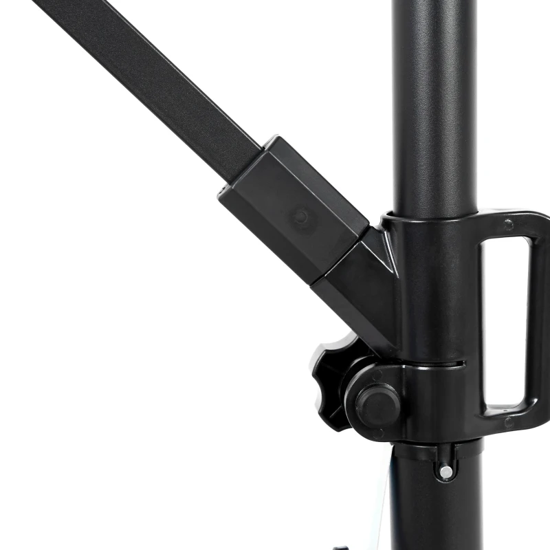 10ft Offset Hanging Market Patio Umbrella with Easy Tilt Adjustment, Polyester Shade, 8 Steel Ribs, 116" L x 116" W x 98.5" H, Dark Blue