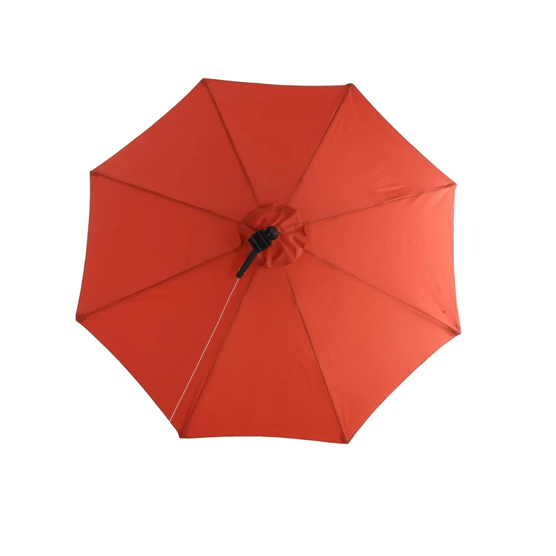 10ft Solar LED Offset Hanging Market Patio Umbrella with Easy Adjustment, Enhanced Stability, Steel Frame, 8 Ribs, 116" L x 116 W x 83" H, Orange