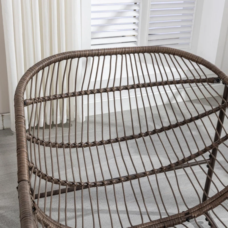 Outdoor Rattan Rocking Chair with Padded Cushion, Oversized Recliner Rocker for Porch, Patio, Living Room, Garden, 44" L x 37" W x 31.5" H, Olive