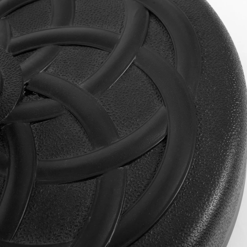 Round Patio Umbrella Base with High-Density Polyethylene Plastic, Fits Various Umbrellas with Adjustable Knobs, 21.5" L x 21.5" W x 12.5" H, Black