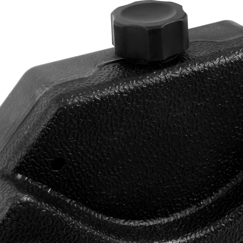 Plastic Umbrella Base with 4 Detachable Weight Plates, Fillable with Water or Sand for Stable Support, 26.5" L x 18.5" W x 3" H, Black