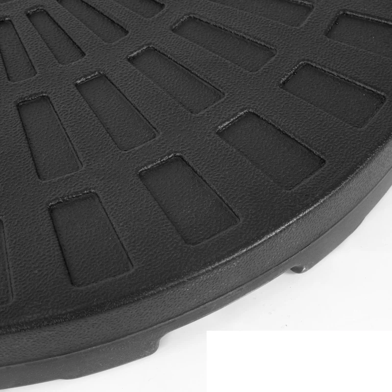 Plastic Umbrella Base with 4 Detachable Weight Plates, Fillable with Water or Sand for Stable Support, 26.5" L x 18.5" W x 3" H, Black