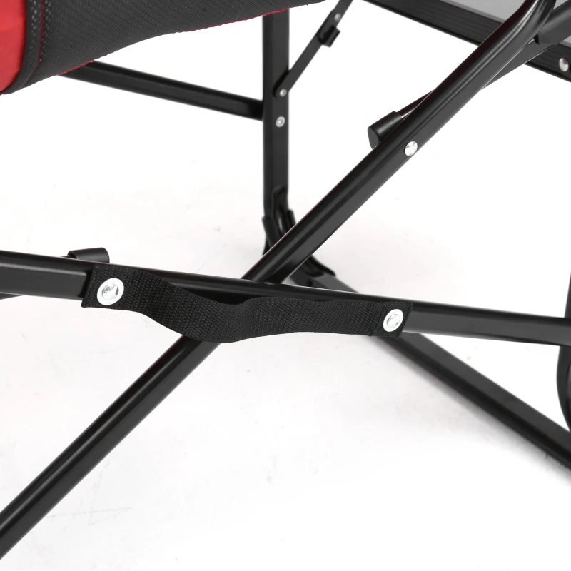 Camping Directors Chair with Side Table and Pocket, Steel Frame, Heavy Duty Oversized Portable Folding Chair, 25" L x 27.5" W x 43.5" H, Red