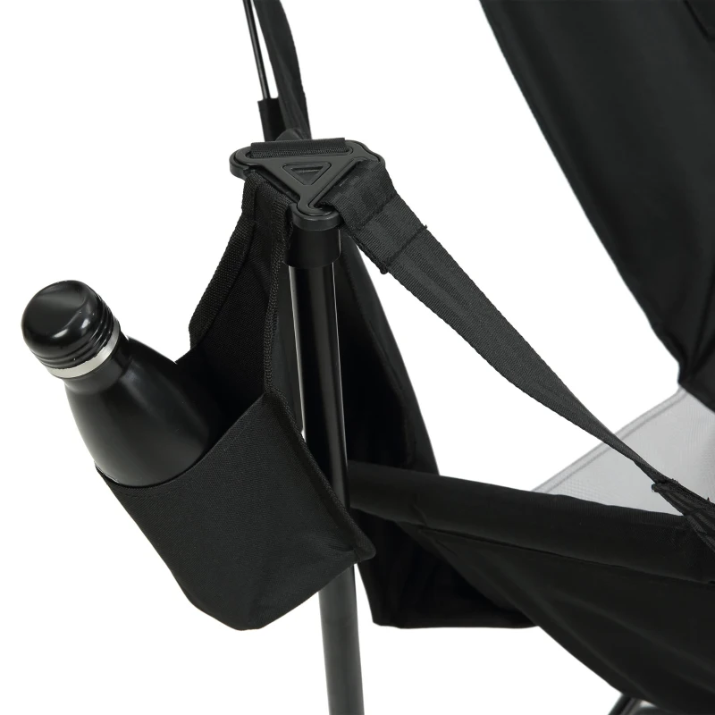 Hammock Camping Chair with Cup Holder and Carry Bag, Folding Portable Rocking Chair with Adjustable Back, 38" L x 35" W x 45" H, Black