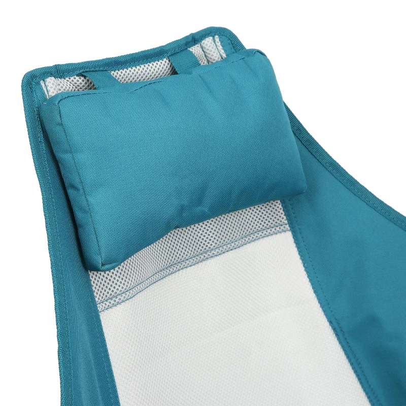 Set of 2 Hammock Camping Chair with Adjustable Back, Cup Holder, Carry Bag, Folding Portable Chairs with Pillow, 35" L x 38" W x 42" H, Blue