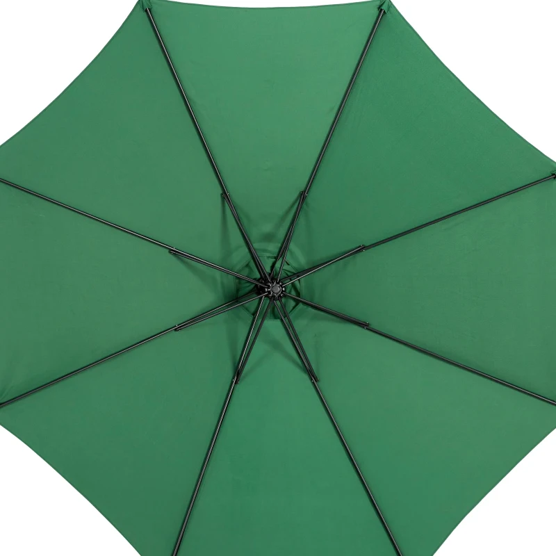 10ft Offset Hanging Market Patio Umbrella with Easy Tilt Adjustment, Polyester Shade, 8 Steel Ribs, 116" L x 116" W x 98.5" H, Dark Green