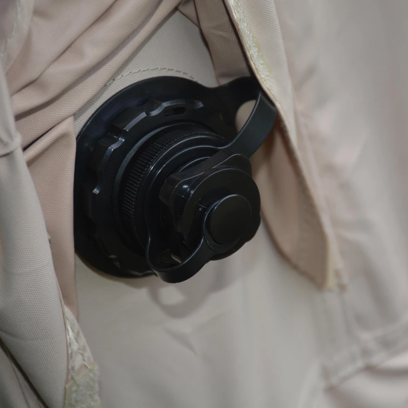 Inflatable Camping Tent with Canopy, Hand Pump, Waterproof and Windproof Air Glamping Tent for 7-8 People, 157.5" L x 118" W x 94.5" H, Beige