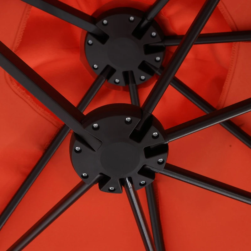 14.8 ft Double-Sided Outdoor Patio Umbrella with Steel Frame, Large Rectangular with Convenient Crank System, 178.5" L x 105'' W x 100.5" H, Orange