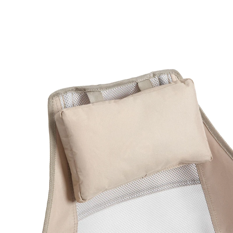 Hammock Camping Chair with Adjustable Back, Pillow, Folding Portable Rocking Chair with Cup Holder, Carry Bag, 38" L x 35" W x 42" H, Khaki