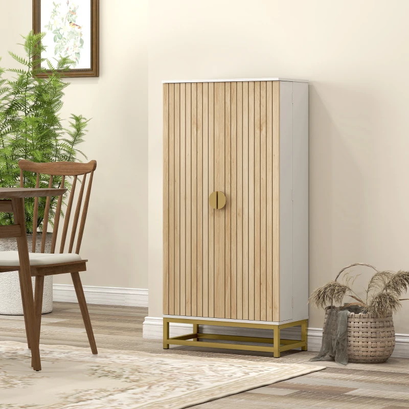 HOMCOM 47" Kitchen Pantry Cabinet, Freestanding Kitchen Storage Cabinet with 12 Door Shelves and Adjustable Shelves, White