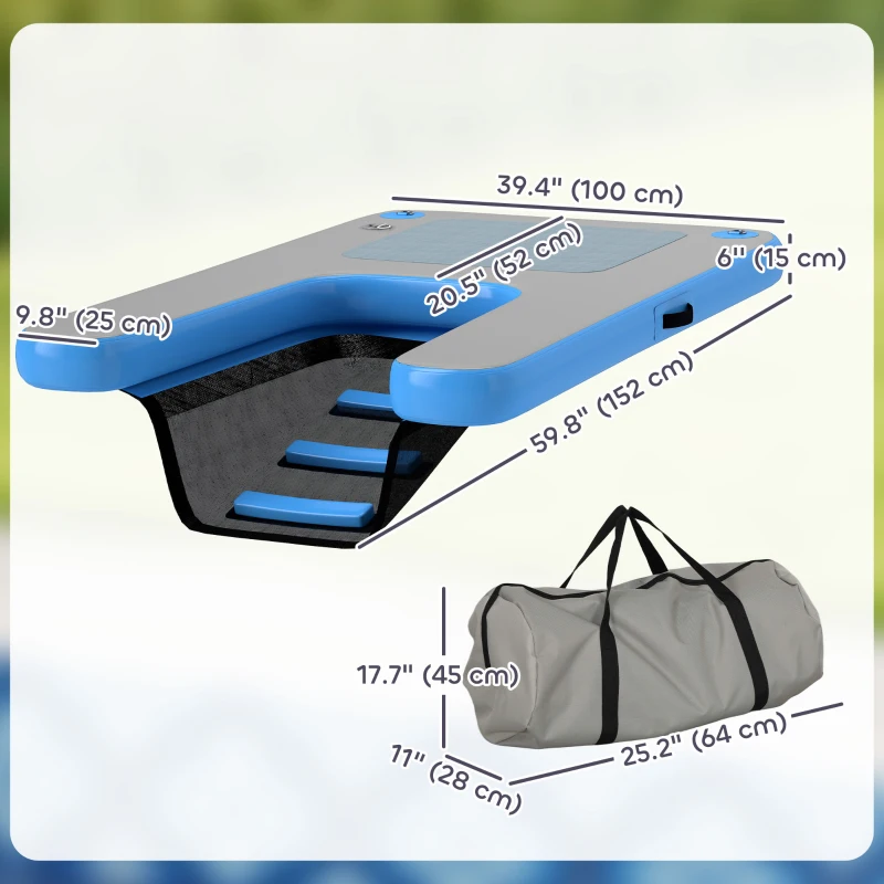 PawHut Floating Boat Ramp for Swimming Pets Up to 300 lbs, for Pool, Lake, Boat, Dock