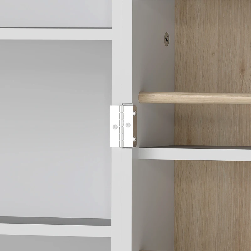 HOMCOM 47" Kitchen Pantry Cabinet, Freestanding Kitchen Storage Cabinet with 12 Door Shelves and Adjustable Shelves, White