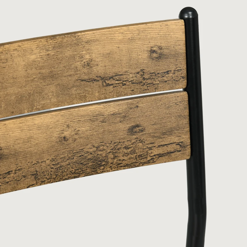 HOMCOM Dining Table Set for 2, 3 Piece Kitchen Table and Chairs with Metal Legs for Small Spaces, Rustic Brown