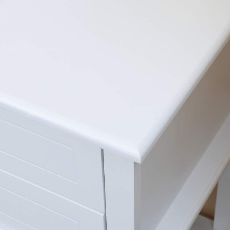 HOMCOM Modern Sofa Side Table, Accent End Table with Drawers and Storage Shelf, Nightstand for Bedroom Living Room, White