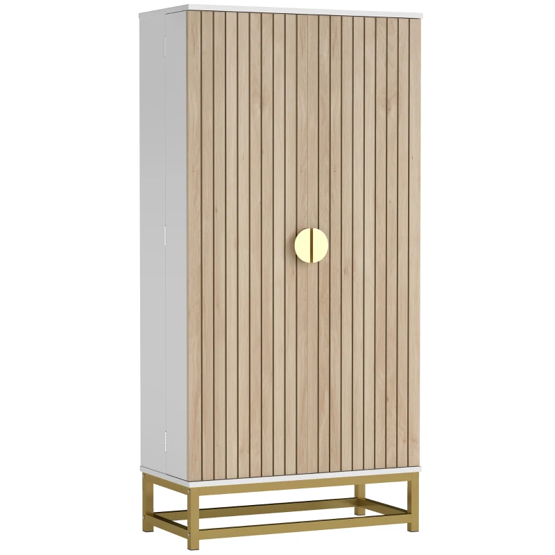 HOMCOM 47" Kitchen Pantry Cabinet, Freestanding Kitchen Storage Cabinet with 12 Door Shelves and Adjustable Shelves, White