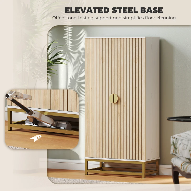 HOMCOM 47" Kitchen Pantry Cabinet, Freestanding Kitchen Storage Cabinet with 12 Door Shelves and Adjustable Shelves, White