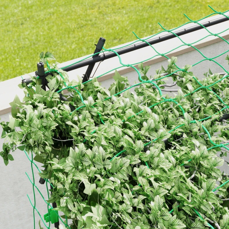Outsunny Garden Arch Trellis, 7.3 FT Tall Metal Plant Trellis Support with Climbing Net, Cucumber Trellis for Vegetables, Black
