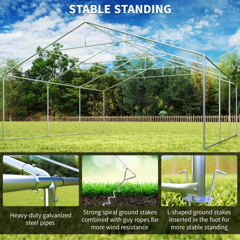 Outsunny 20 x 20 ft Heavy Duty Party Tent Outdoor Gazebo Wedding Tent Event Shelter Carport BBQ with Removable Sidewalls & Windows, Outside Waterproof Canopy for Parties, White