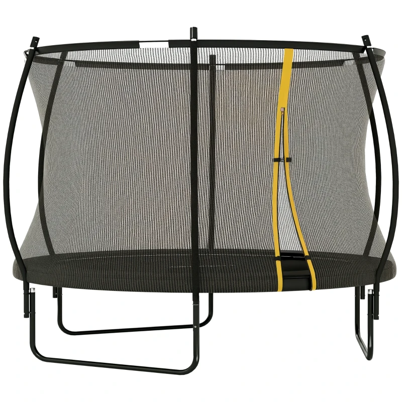 Soozier 8ft Outdoor Trampoline with Net Enclosure, Curved Poles and Safety Pad, ASTM Approved, Black