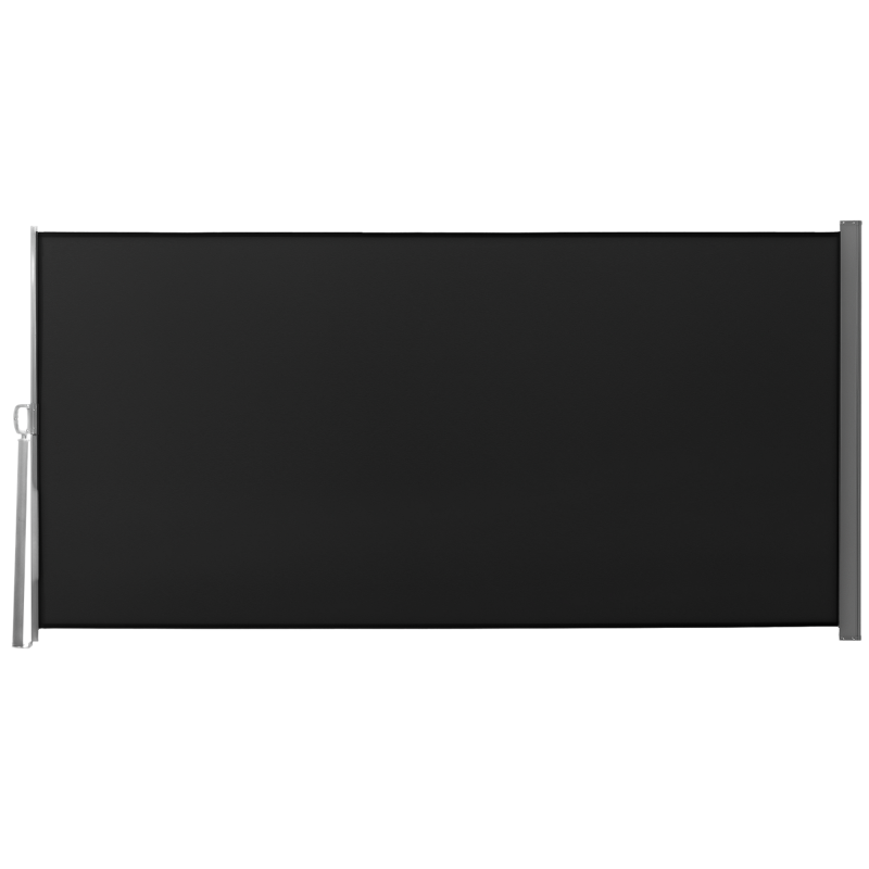 Outsunny 118" x 63" Retractable Side Awning Patio Outdoor Folding Privacy Screen with Resistance to UV Rays & Wind, Black