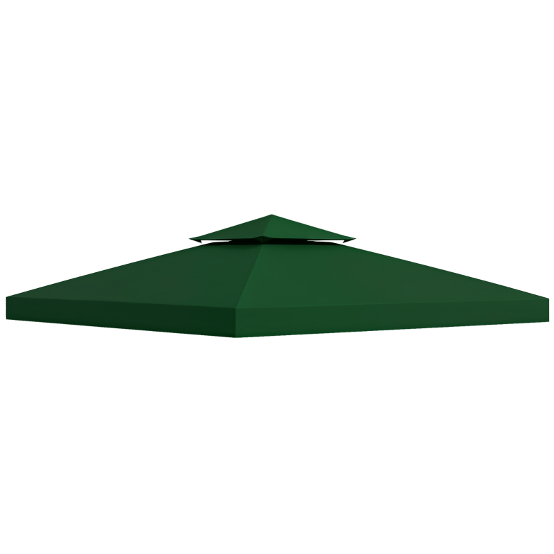 Outsunny 10' x 10' Canopy Replacement 2-Tier Gazebo Canopy Top Cover, Green