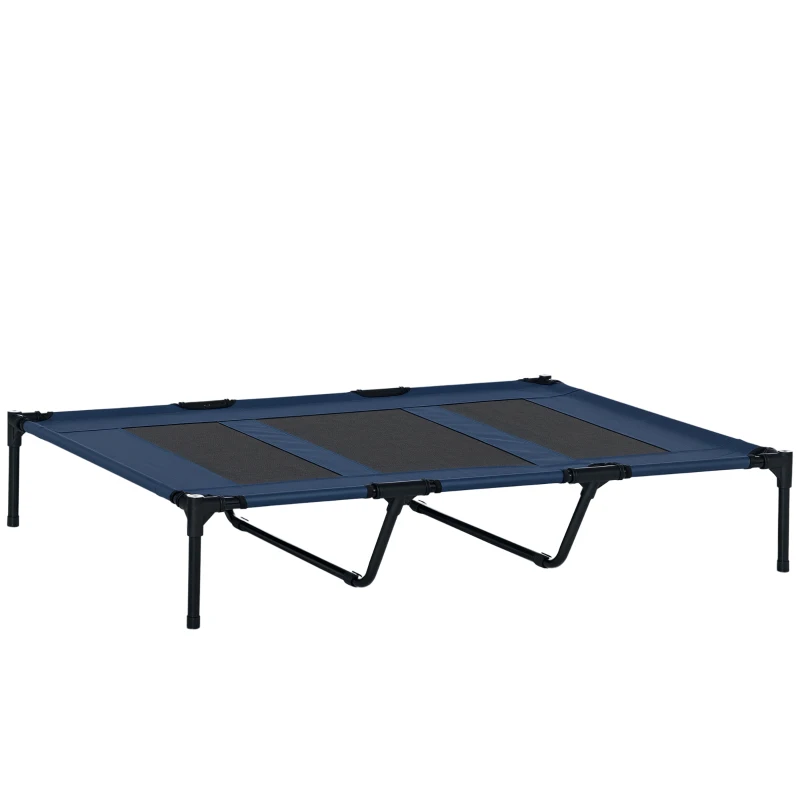 PawHut 48" X 36" X 9" Elevated Pet Bed with Carrying Bag, Dark Blue