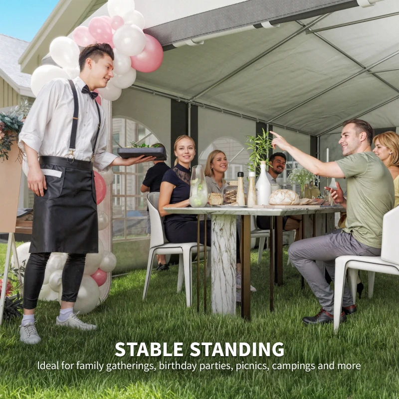 Outsunny 20' x 20' Heavy-duty Large Wedding Tent, Outdoor Carport Garage Party Tent, Patio Gazebo Canopy with Sidewall, Gray