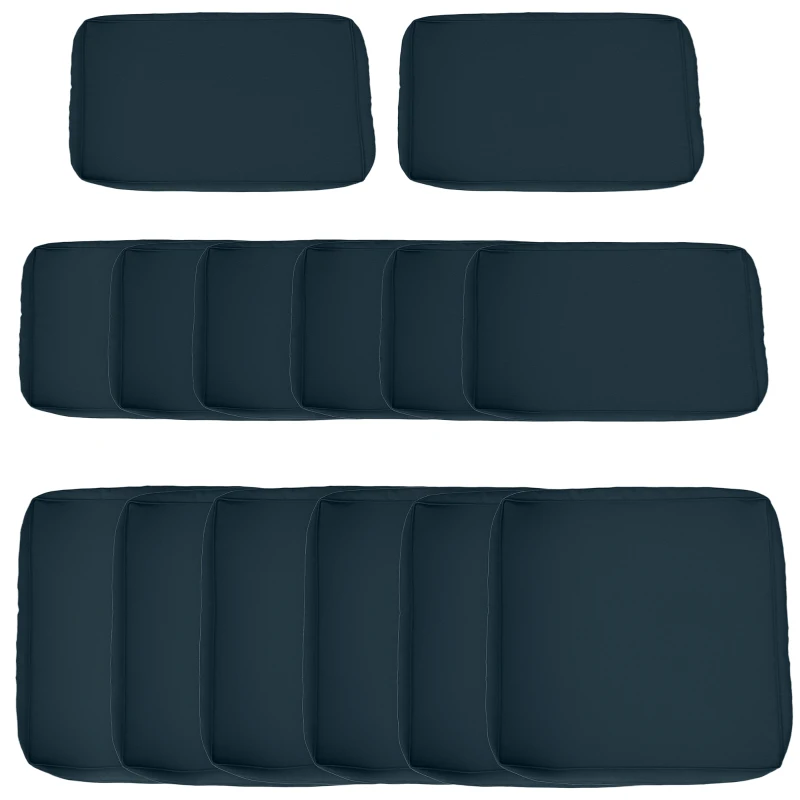 Outsunny Outdoor Patio Rattan Sofa Set Cushion Polyester Cover Replacement- No Cushion Included