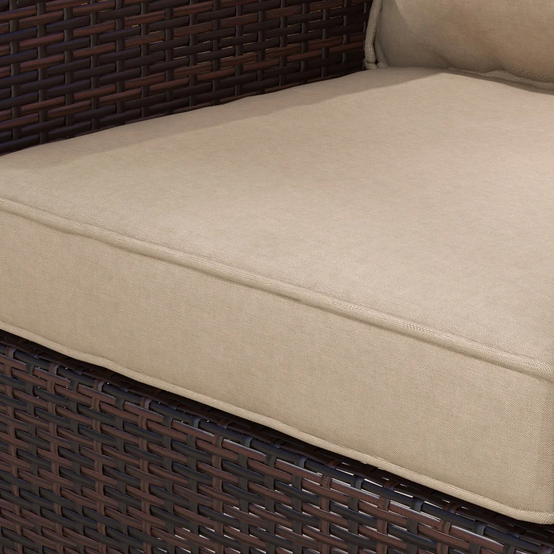 Outsunny 4 Patio Chair Cushions with Seat & Backrest, Fade Resistant Seat Replacement Cushion Set, Beige