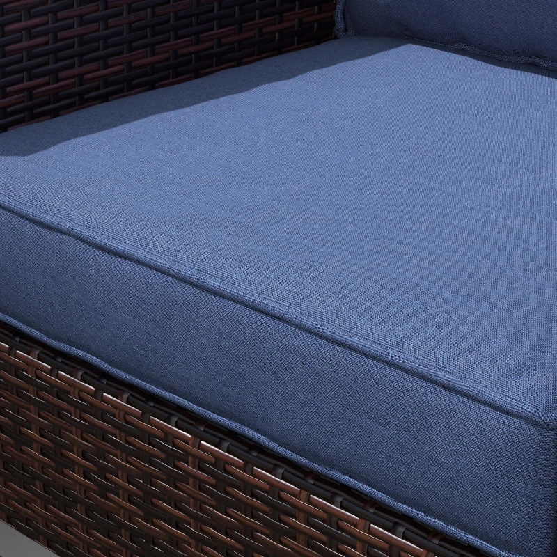 Outsunny 4 Patio Chair Cushions with Seat & Backrest, Fade Resistant Seat Replacement Cushion Set, Blue