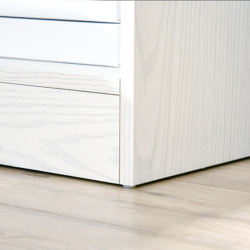 HOMCOM Modern Side Table with Drawer and Storage Shelf, End Table for Living Room, White Wood Grain