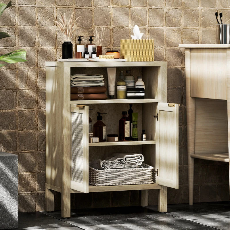 HOMCOM Sideboard Buffet Cabinet with Storage, Modern Accent Cabinet with Adjustable Shelf, Coffee Bar Cabinet, Natural