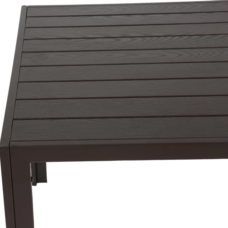 7-Piece Patio Dining Set with Rectangular Table, 6 Stackable Textilene Chairs, Weather-Resistant Steel Frame, Ideal for Family Meals, Parties, Brown