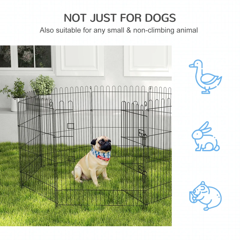 PawHut 30inch 8-Panel Octagon Pet Exercise Playpen Crate Foldable Dog Cage Pen Puppy Kennel, Black