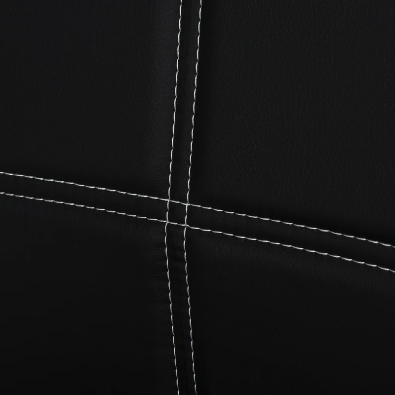 HOMCOM 3-Piece Rectangular Glass Kitchen Table and Chairs with Metal Frame and Faux Leather Upholstery for Dining Room, Black