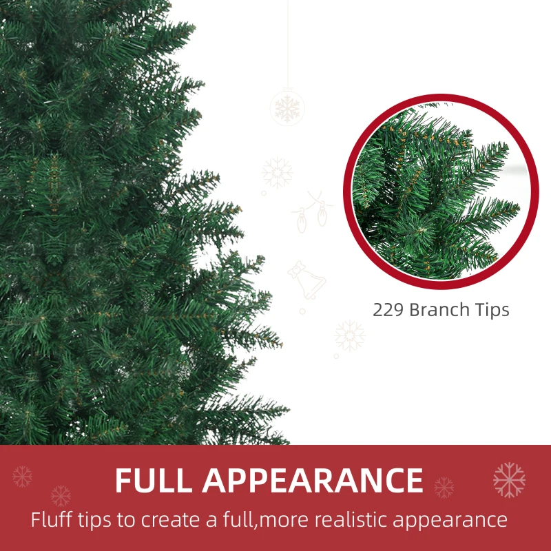 HOMCOM 5' Artificial Half Christmas Trees with Auto Open, Steel Base, for Indoor Xmas Décor
