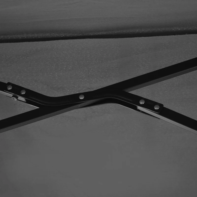 Outsunny 6.6 x 6ft Half Patio Umbrella Outdoor Parasol with Double-Sided Canopy, Crank Handle, Base for Garden, Balcony, Black